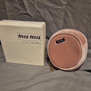 Miu Miu Blush Pink Round Cosmetic Bag